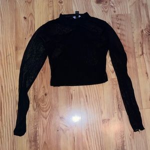 Forever 21 leotard mesh long sleeve